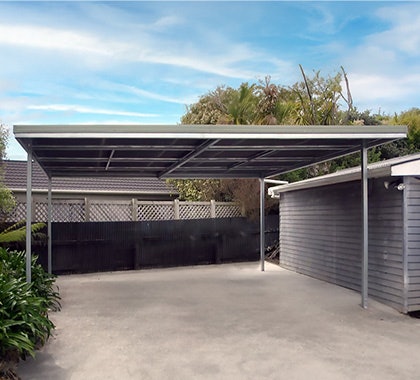 Flatroof carport banner 420x380